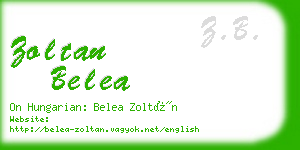 zoltan belea business card